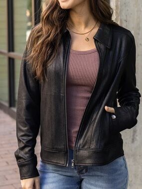 Grace and Lace faux leather Jacket with Snap Pocket Details